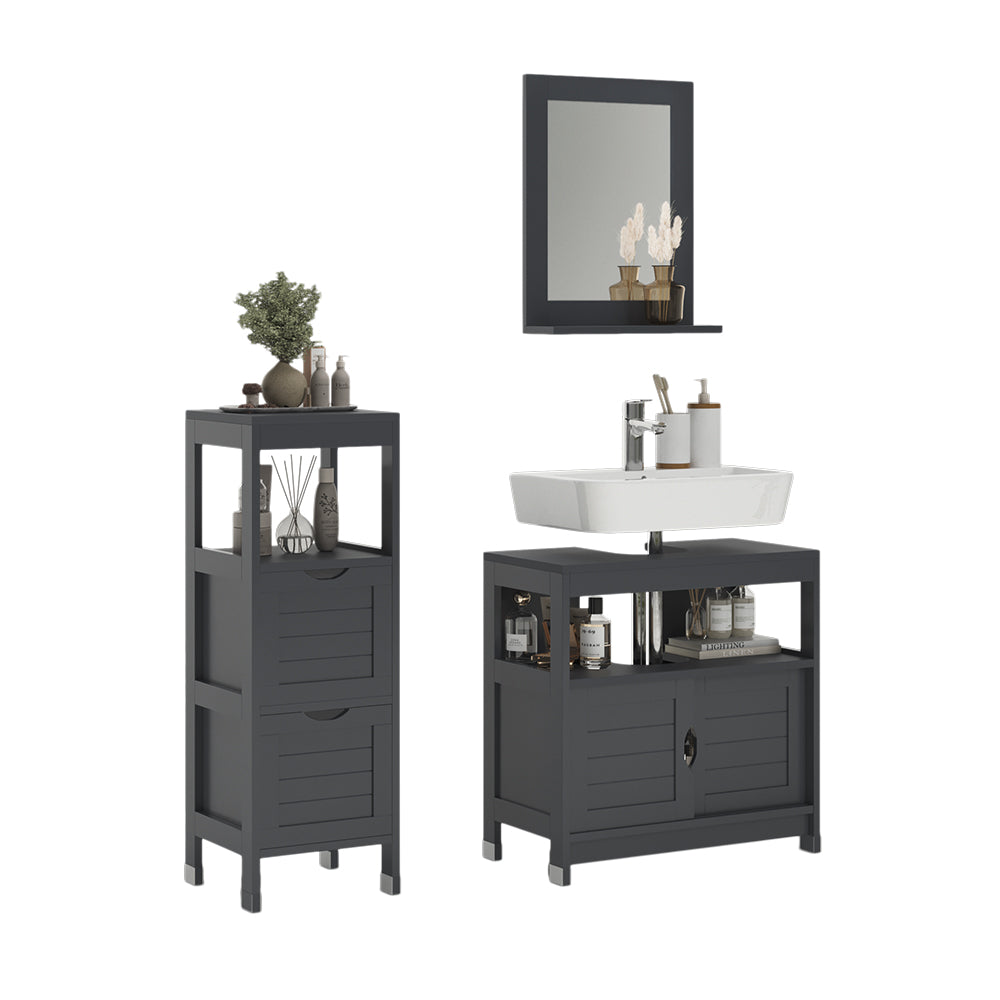 Vicco Set di mobili da bagno Grigio 3 parti