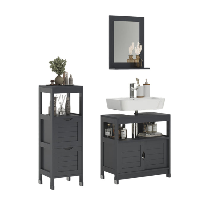 Vicco Set di mobili da bagno Grigio 3 parti