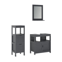 Vicco Set di mobili da bagno Grigio 3 parti