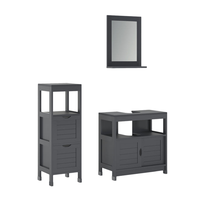 Vicco Set di mobili da bagno Grigio 3 parti