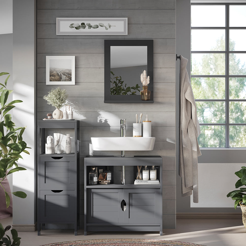 Vicco Set di mobili da bagno Grigio 3 parti