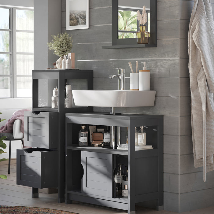 Vicco Set di mobili da bagno Grigio 3 parti