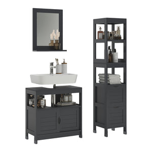 Vicco Set di mobili da bagno Grigio 3 parti