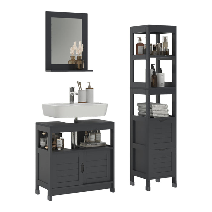 Vicco Set di mobili da bagno Grigio 3 parti