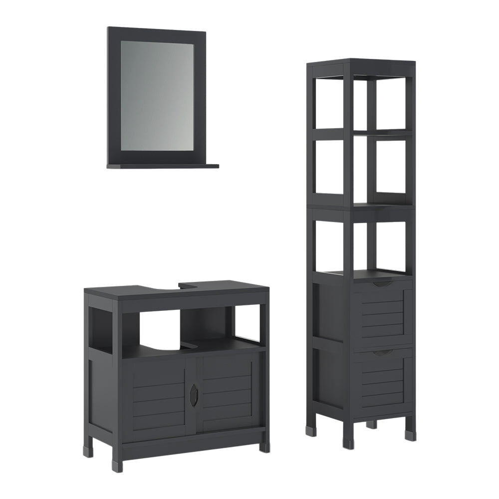 Vicco Set di mobili da bagno Grigio 3 parti