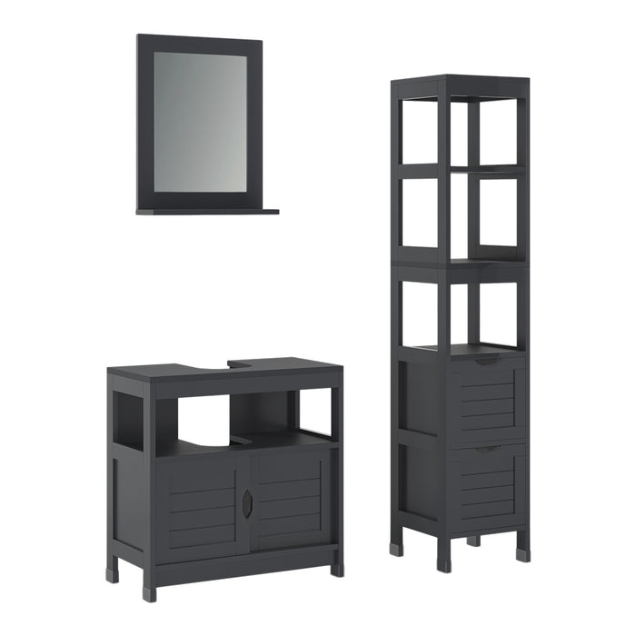 Vicco Set di mobili da bagno Grigio 3 parti