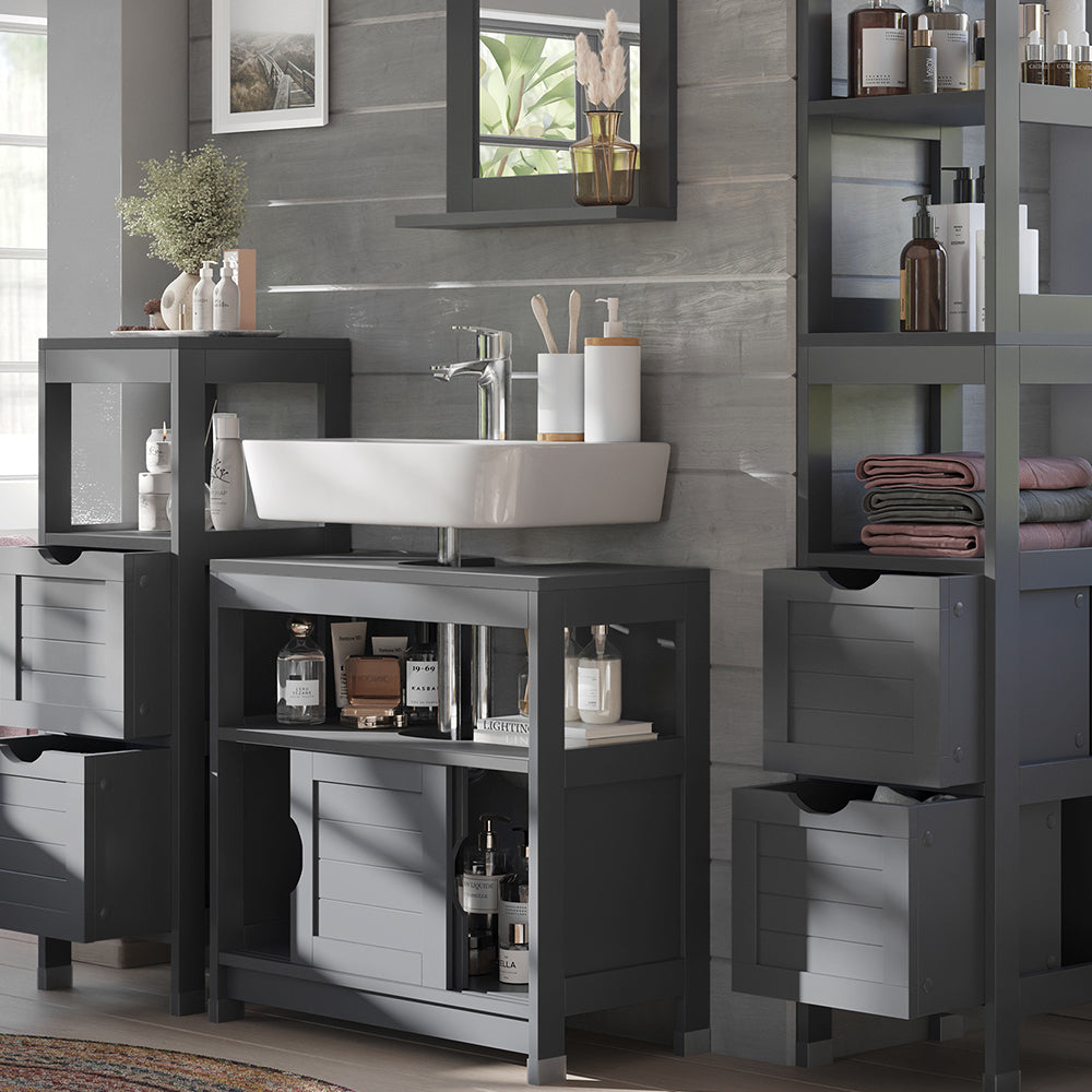 Vicco Set di mobili da bagno Grigio 4 parti