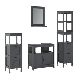 Vicco Set di mobili da bagno Grigio 4 parti