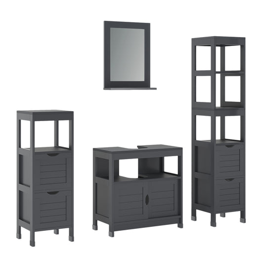 Vicco Set di mobili da bagno Grigio 4 parti