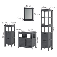 Vicco Set di mobili da bagno Grigio 4 parti