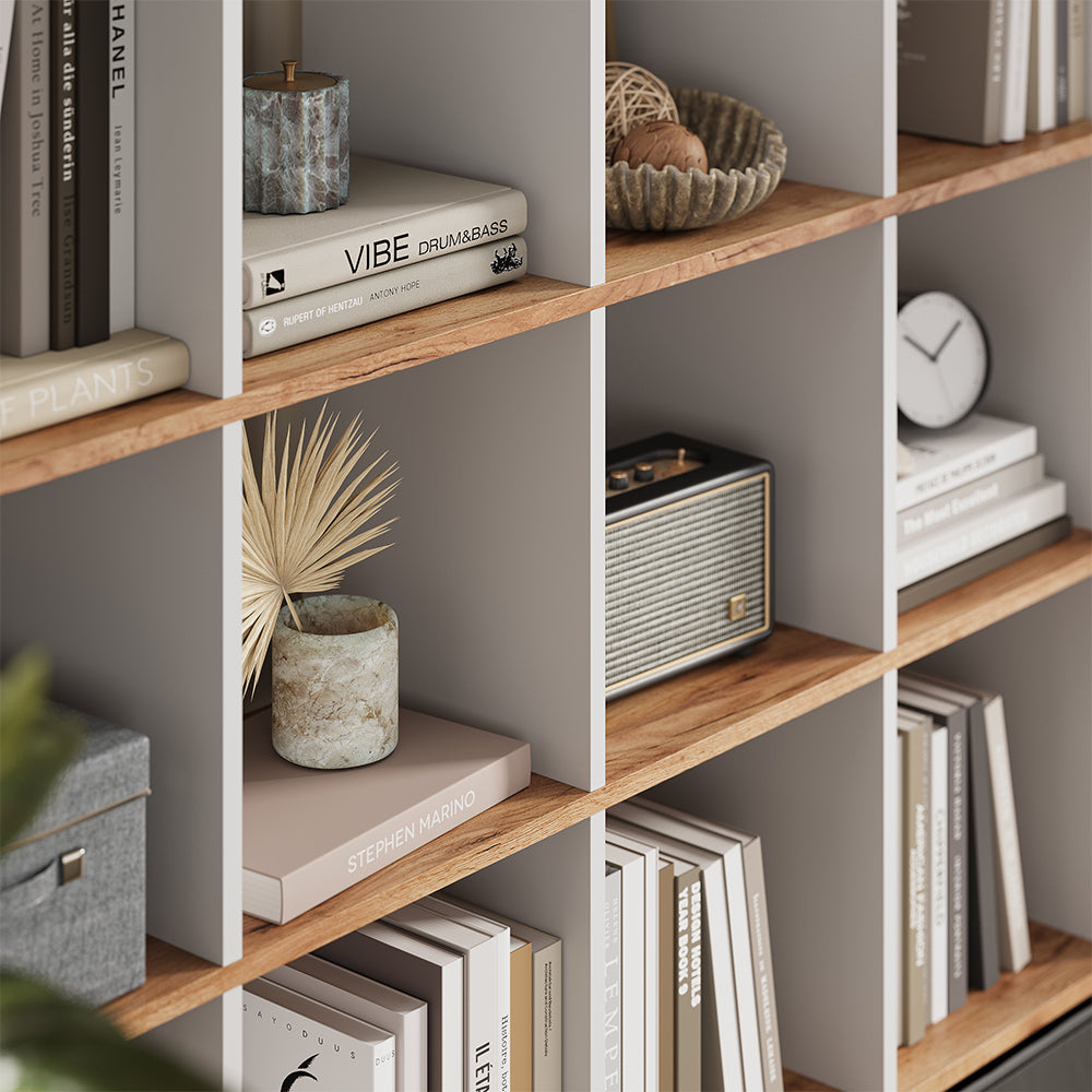 Vicco Scaffale Rovere bianco/dorato 138.5 x 142.5 cm