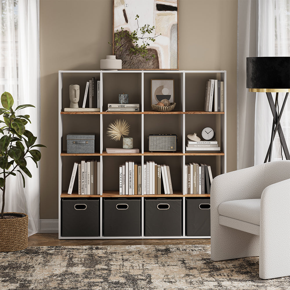 Vicco Scaffale Rovere bianco/dorato 138.5 x 142.5 cm