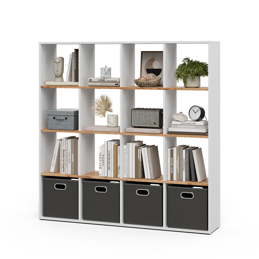 Vicco Scaffale Rovere bianco/dorato 138.5 x 142.5 cm