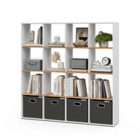 Vicco Scaffale Rovere bianco/dorato 138.5 x 142.5 cm