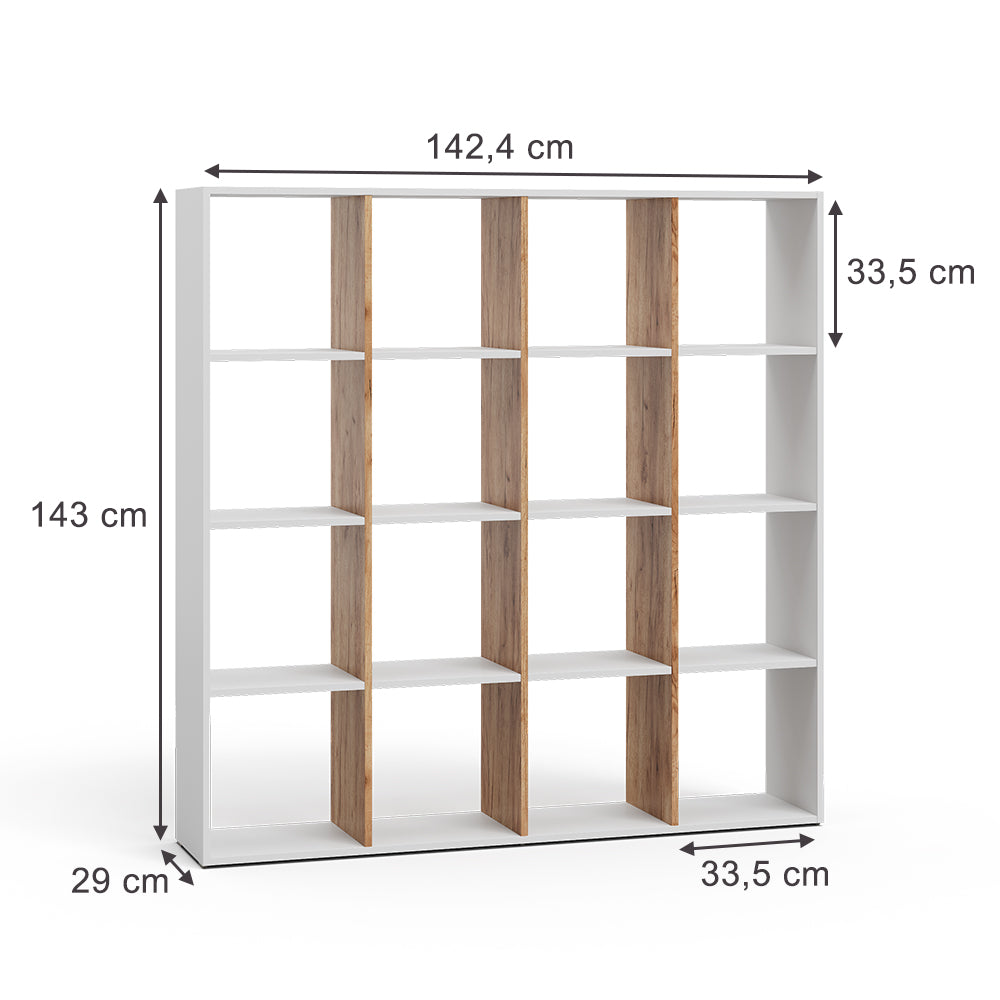 Vicco Scaffale Rovere bianco/dorato 138.5 x 142.5 cm