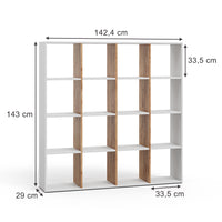 Vicco Scaffale Rovere bianco/dorato 138.5 x 142.5 cm