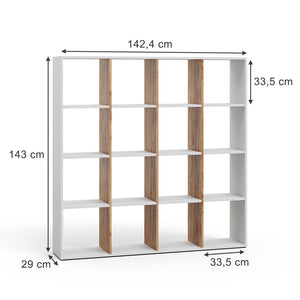 Vicco Scaffale Rovere bianco/dorato 138.5 x 142.5 cm