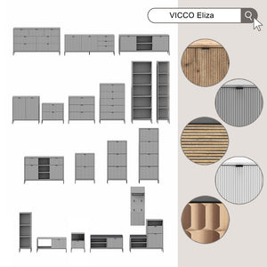 Vicco Set di mobili da bagno Quercia vichinga 5 parti