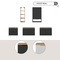 Vicco Credenza Antracite 60 x 50 cm con 2 cassetti