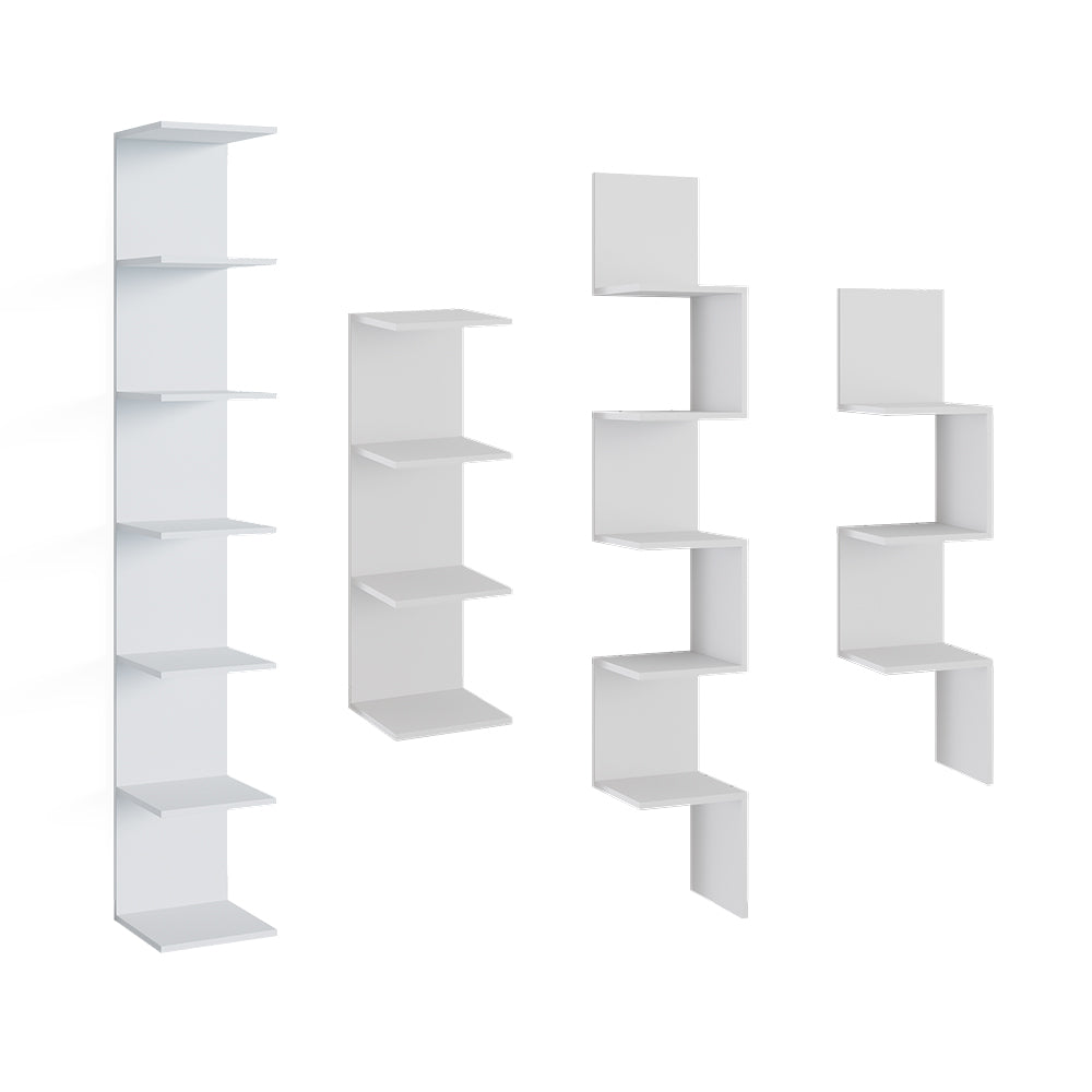 Vicco Scaffale a muro per la camera dei bambini Bianco 30 x 190 cm Con 6 scomparti aperti