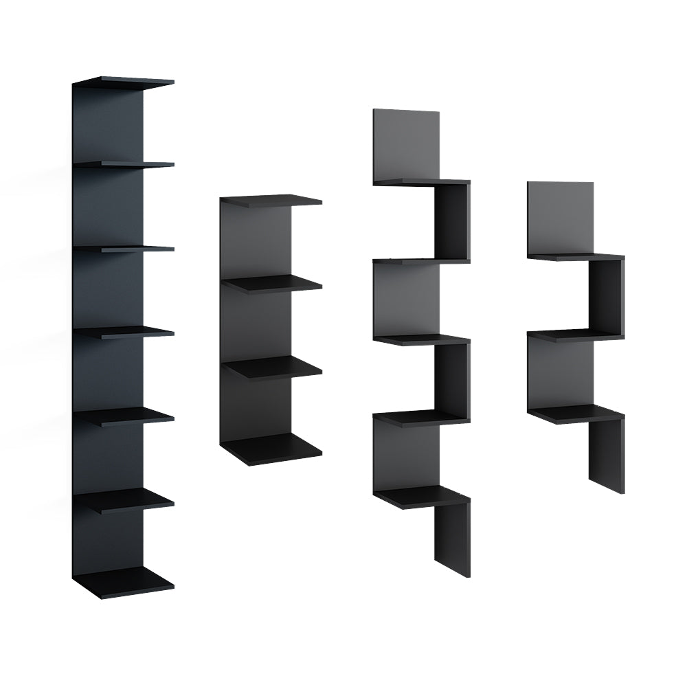 Vicco Libreria angolare da terra Nero 28 x 175.4 cm Set di 2