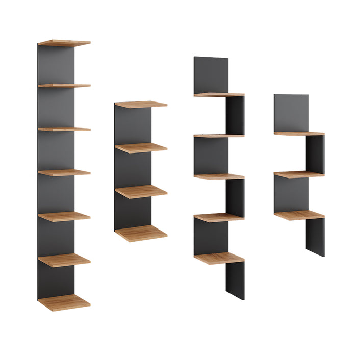 Vicco Libreria angolare da terra Antracite 28 x 175.4 cm Set di 2