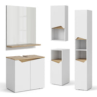 Vicco Set di mobili da bagno Bianco 5 parti