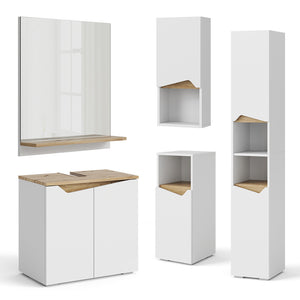 Vicco Set di mobili da bagno Bianco 5 parti