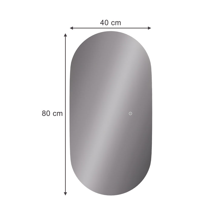 Vicco Specchio bagno Vetro 40 x 80 cm con retroilluminazione