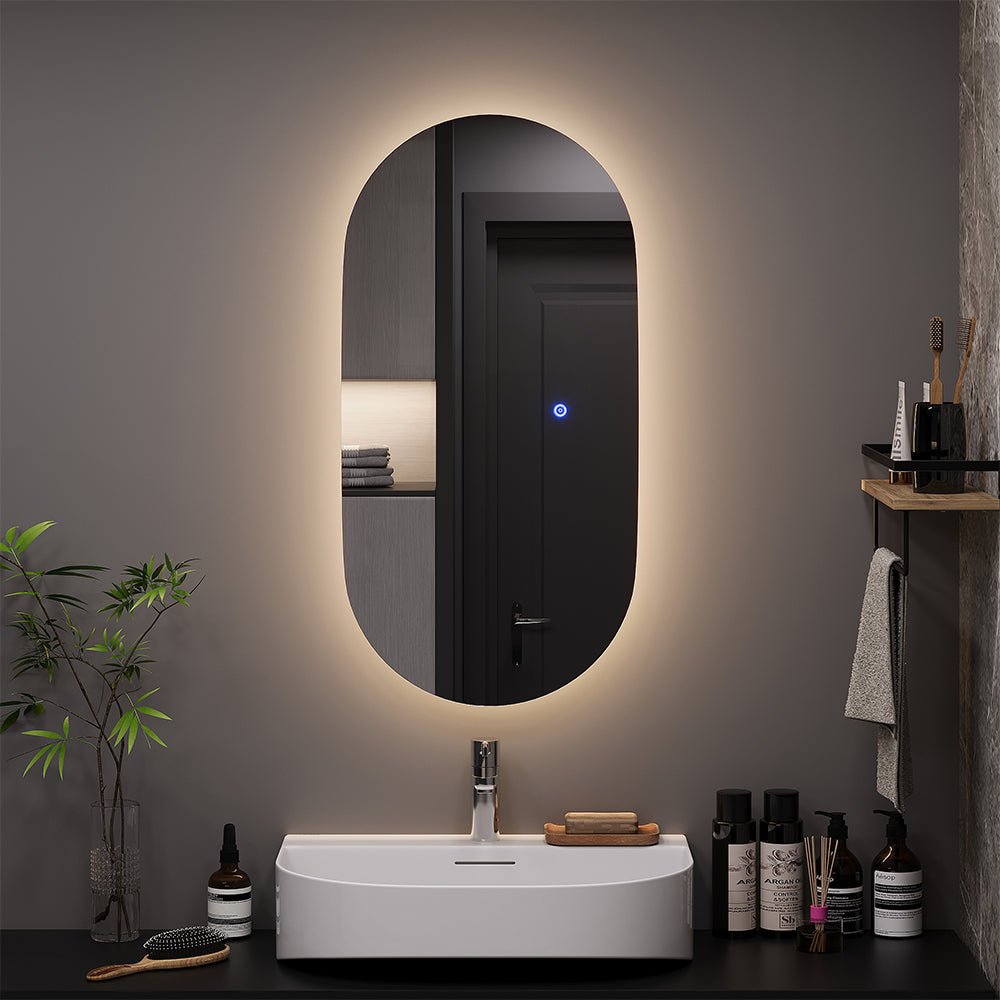 Vicco Specchio bagno Vetro 40 x 80 cm con retroilluminazione