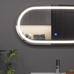 Vicco Specchio bagno Vetro 40 x 80 cm con illuminazione frontale