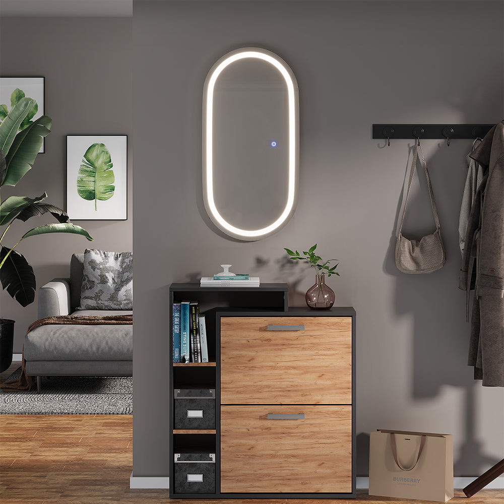 Vicco Specchio bagno Vetro 40 x 80 cm con illuminazione frontale