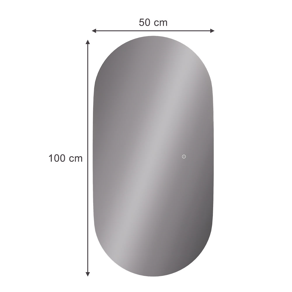 Vicco Specchio bagno Vetro 50 x 100 cm con retroilluminazione