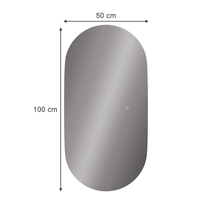 Vicco Specchio bagno Vetro 50 x 100 cm con retroilluminazione