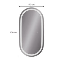 Vicco Specchio bagno Vetro 50 x 100 cm con illuminazione frontale