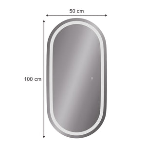 Vicco Specchio bagno Vetro 50 x 100 cm con illuminazione frontale