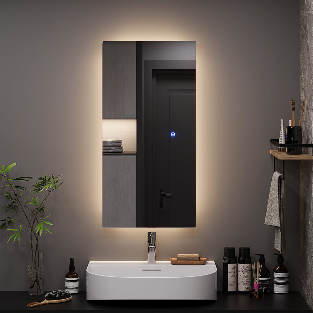 Vicco Specchio bagno Vetro 40 x 80 cm con retroilluminazione