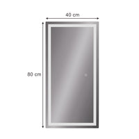 Vicco Specchio bagno Vetro 40 x 80 cm con illuminazione frontale