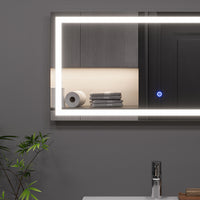 Vicco Specchio bagno Vetro 40 x 80 cm con illuminazione frontale