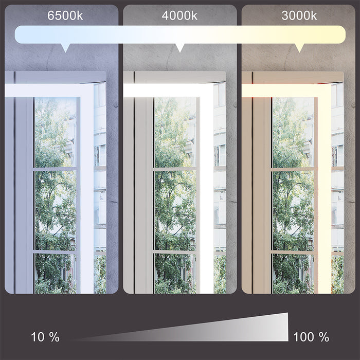 Vicco Specchio bagno Vetro 50 x 100 cm con illuminazione frontale