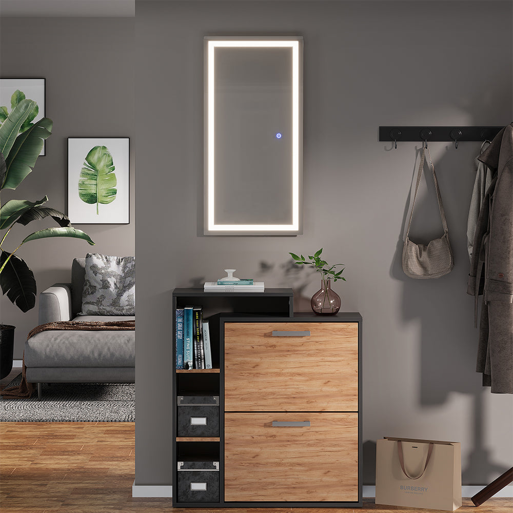 Vicco Specchio bagno Vetro 40 x 80 cm con illuminazione frontale