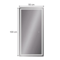 Vicco Specchio bagno Vetro 50 x 100 cm con illuminazione frontale