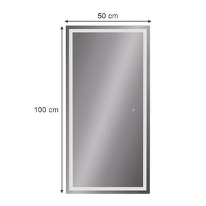 Vicco Specchio bagno Vetro 50 x 100 cm con illuminazione frontale