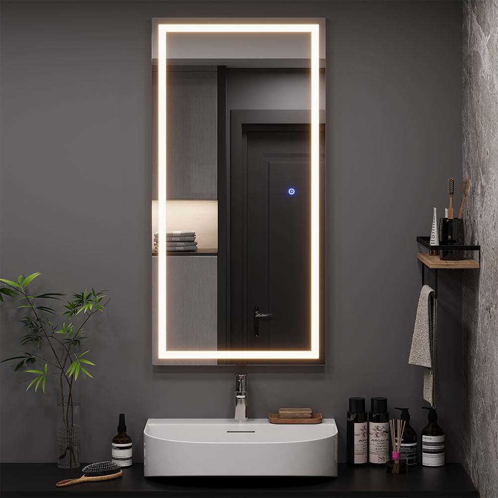 Vicco Specchio bagno Vetro 50 x 100 cm con illuminazione frontale