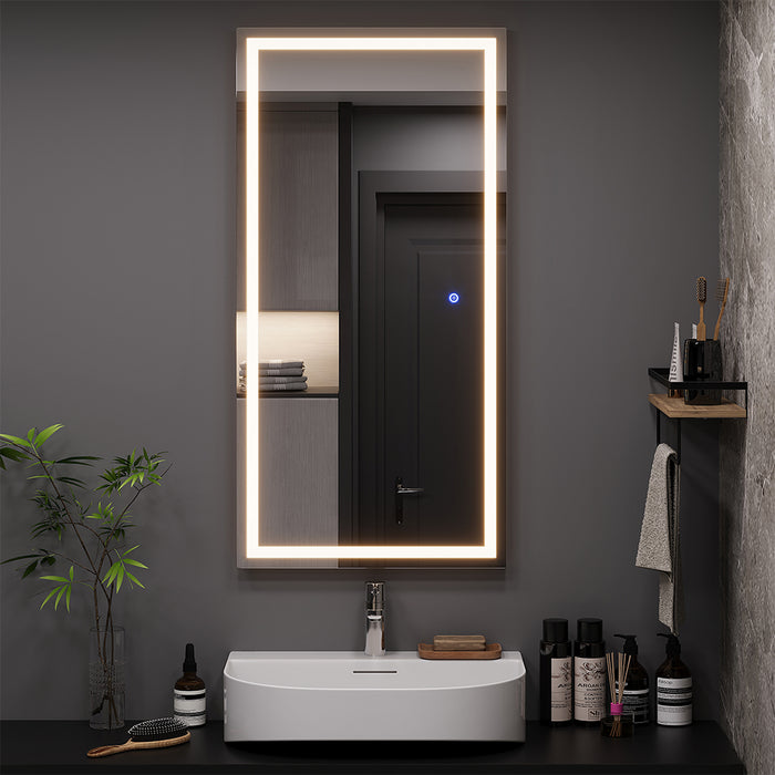 Vicco Specchio bagno Vetro 50 x 100 cm con illuminazione frontale