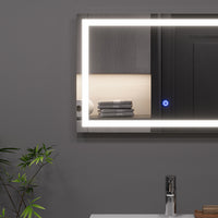 Vicco Specchio bagno Vetro 40 x 60 cm con illuminazione frontale