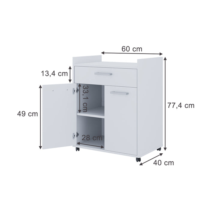 Vicco Contenitore per rotoli Bianco 60 x 40 cm con cassetti