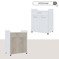 Vicco Contenitore per rotoli Bianco 60 x 40 cm con cassetti