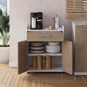 Vicco Contenitore per rotoli Bianco/Sonoma 60 x 40 cm con cassetti