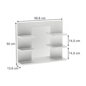 Vicco Specchio contenitore bagno Bianco 58.8 x 50 cm con ripiani